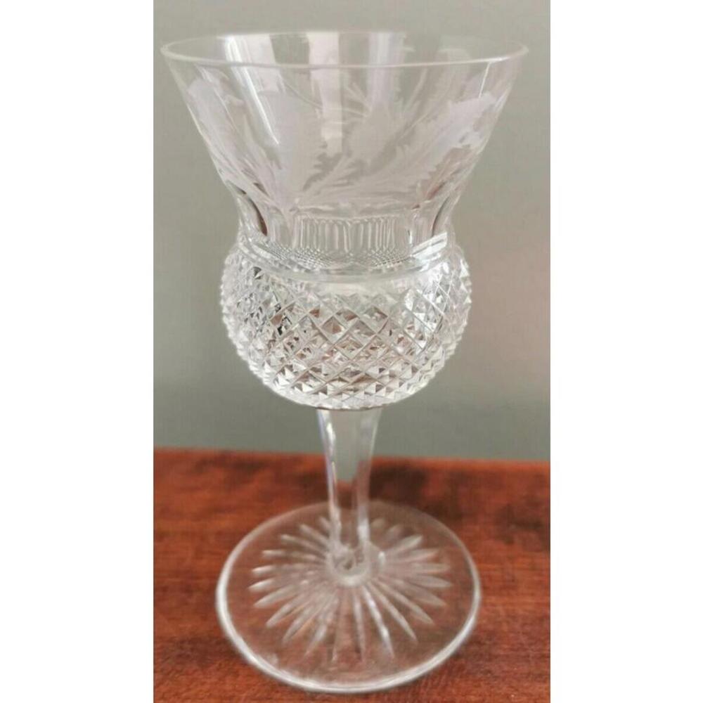 Rare Size Cordial Glass Thistle (Tall) by EDINBURGH CRYSTAL 4 3/8" Liquor